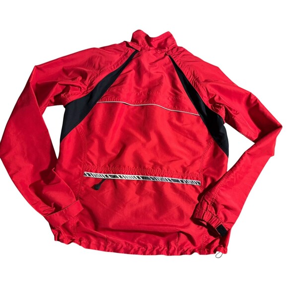 Descente Cycling Jacket Red Black Mesh Convertible Sleeves Mens L Pockets - Picture 2 of 12